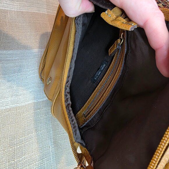 Vintage Poetcore Preppy Western Coastal Grandmother Brown Leather Mini Backpack main image 5
